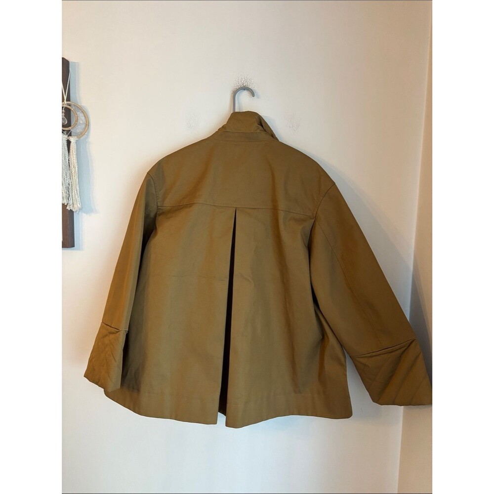 Ganni double twill women oversized utility chore cropped Jacket trench coat 38 M - Picture 14 of 16